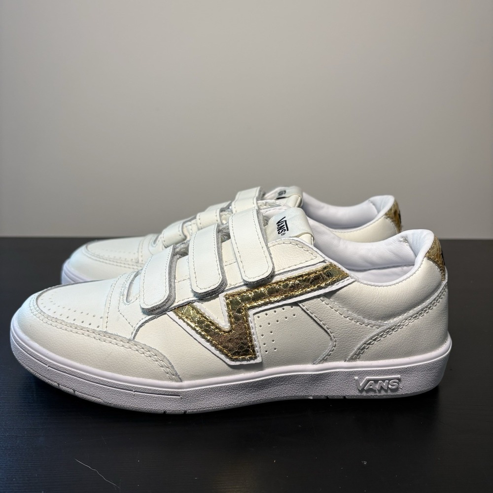 Vans Lowland Comfycush Women's Size 7 Athletic Shoe White Gold Sneaker Footwear